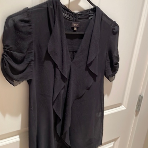 t babaton women’s black silk shortsleeeved blouse size XXXS - Picture 1 of 7